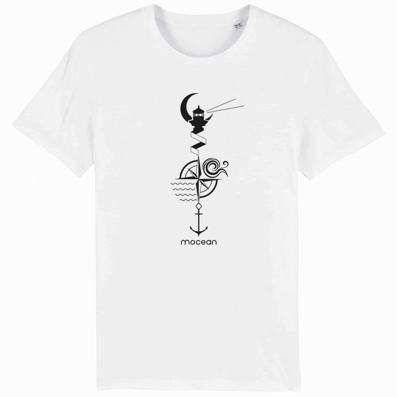 Unisex T-Shirt aus Biobaumwolle - "Leuchtturm" - white