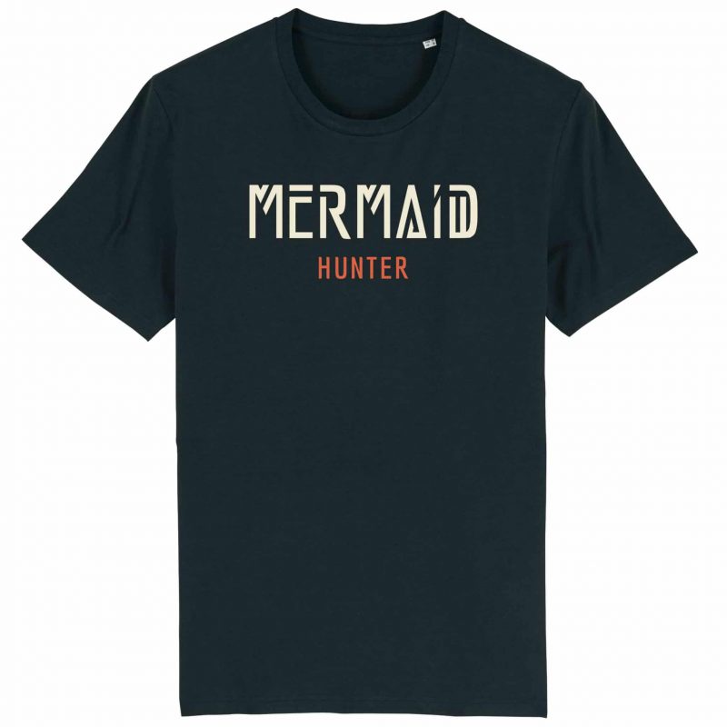 Unisex T-Shirt aus Biobaumwolle - "Mermaid Hunter" - black