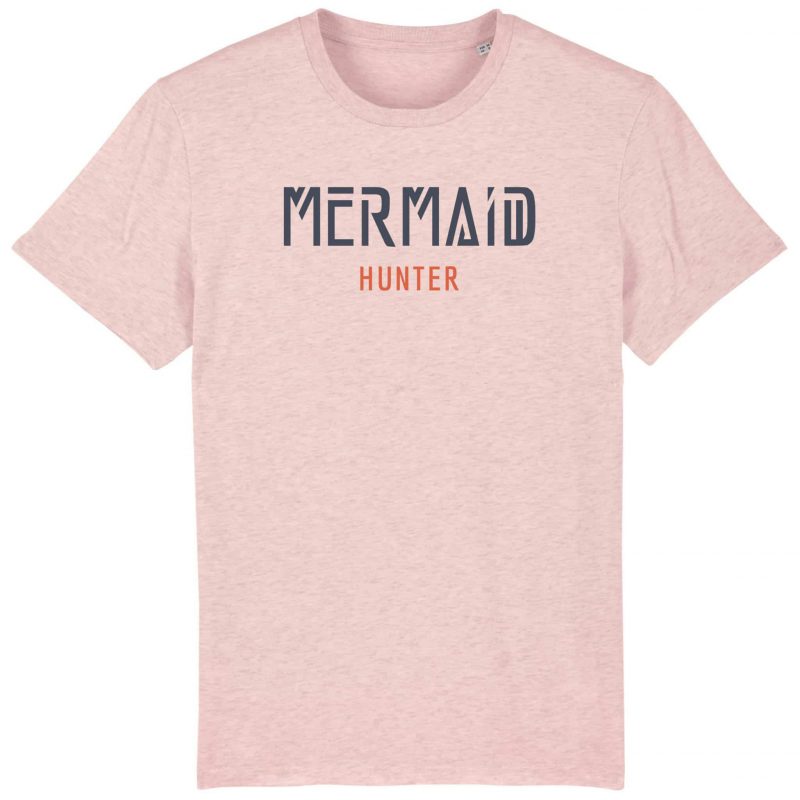 Unisex T-Shirt aus Biobaumwolle - "Mermaid Hunter" - cream heather pink