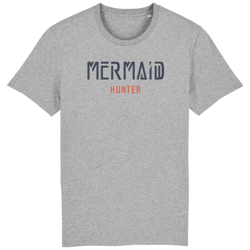 Unisex T-Shirt aus Biobaumwolle - "Mermaid Hunter" - heather grey