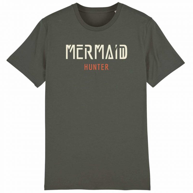 Unisex T-Shirt aus Biobaumwolle - "Mermaid Hunter" - khaki