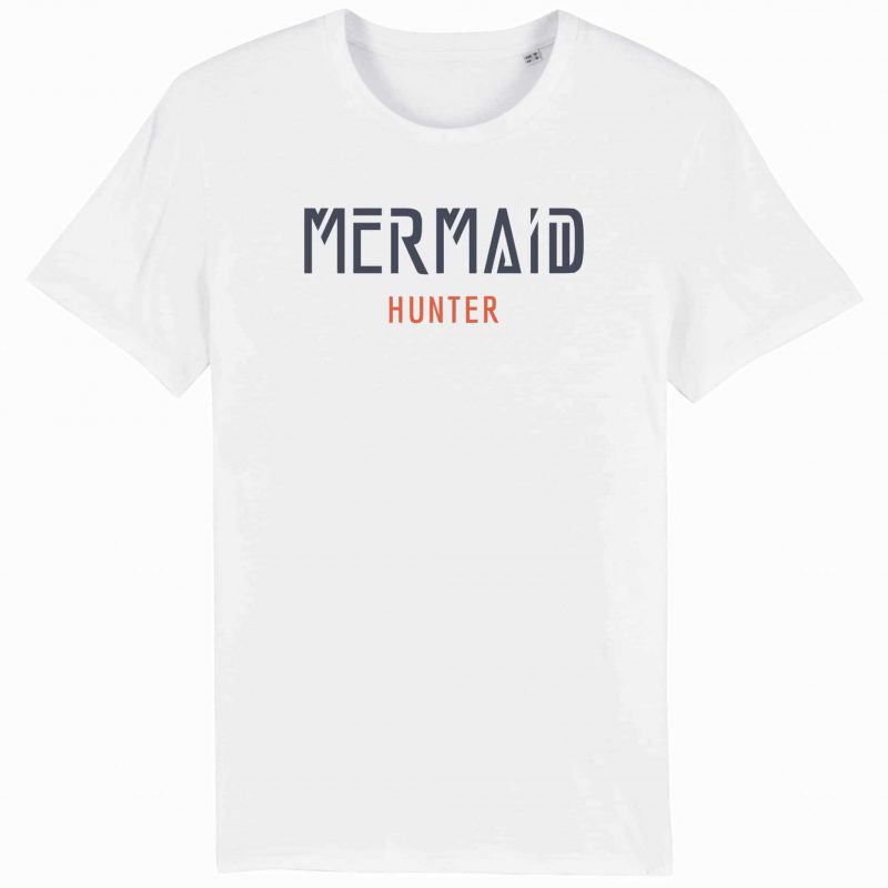 Unisex T-Shirt aus Biobaumwolle - "Mermaid Hunter" - white