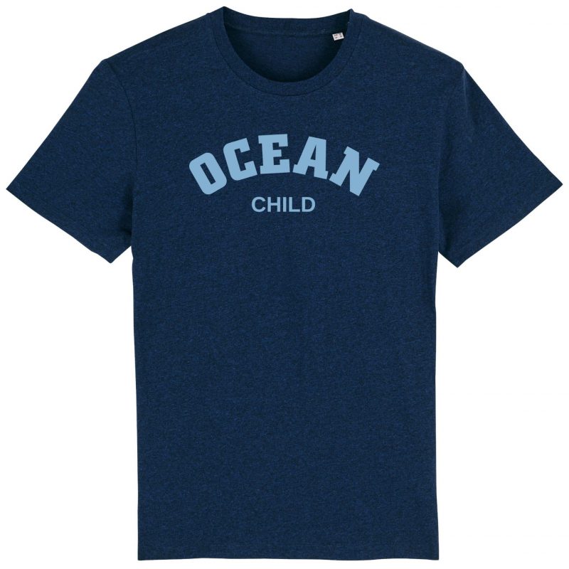 Unisex T-Shirt aus Biobaumwolle - "Ocean Child" - black heather blue