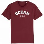 Organic T-Shirt “Ocean Child” aus Bio Baumwolle in Burgundy