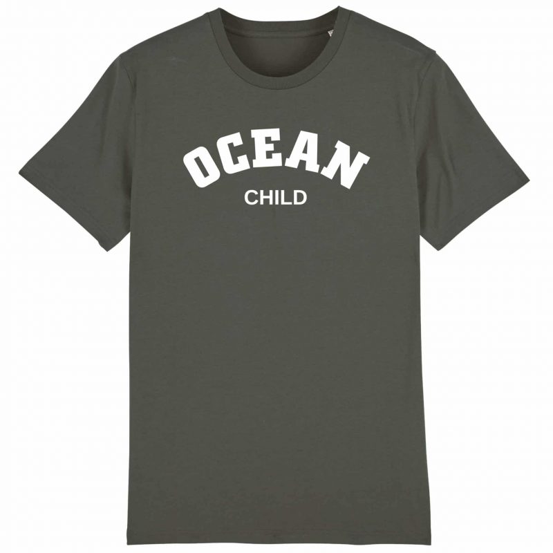 Unisex T-Shirt aus Biobaumwolle - "Ocean Child" - khaki