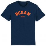 Organic T-Shirt “Ocean Kiss” aus Bio Baumwolle in Black Heather Blue
