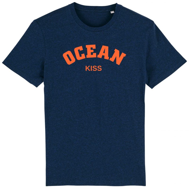Unisex T-Shirt aus Biobaumwolle - "Ocean Kiss" - black heather blue