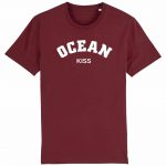 Organic T-Shirt “Ocean Kiss” aus Bio Baumwolle in Burgundy