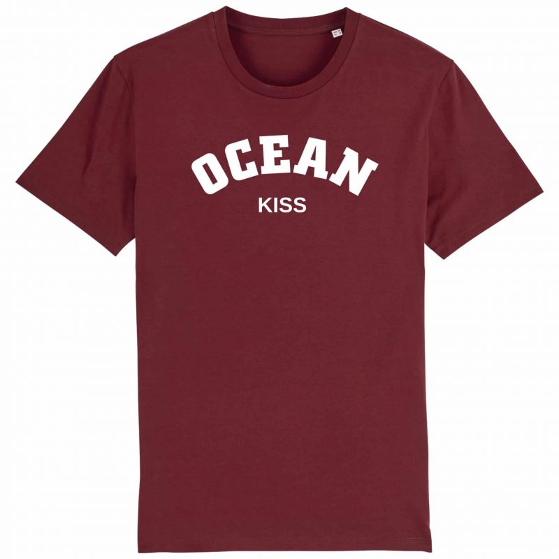Unisex T-Shirt aus Biobaumwolle - "Ocean Kiss" - burgundy