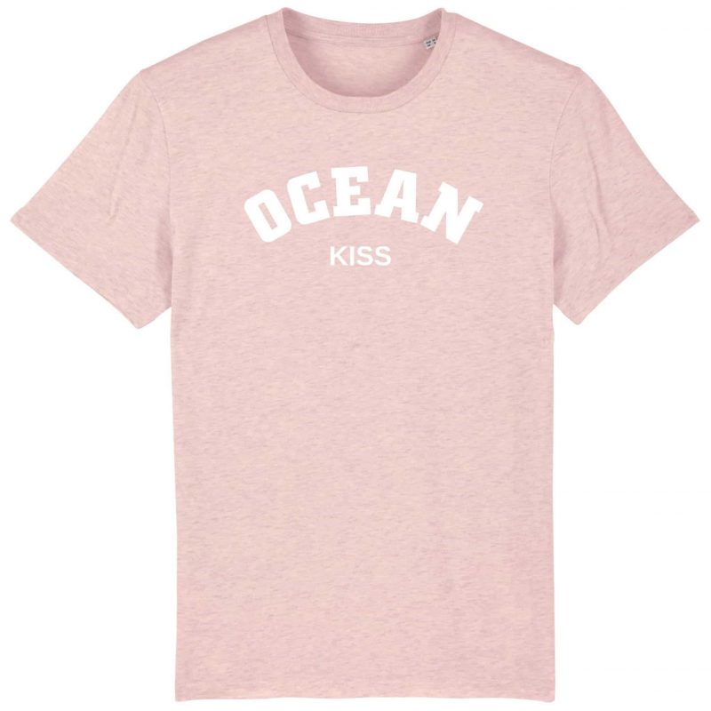 Unisex T-Shirt aus Biobaumwolle - "Ocean Kiss" - cream heather pink