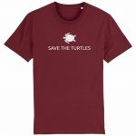 Organic T-Shirt “Save The Turtles” aus Bio Baumwolle in Burgundy