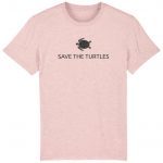 Organic T-Shirt “Save The Turtles” aus Bio Baumwolle in Cream Heather Pink