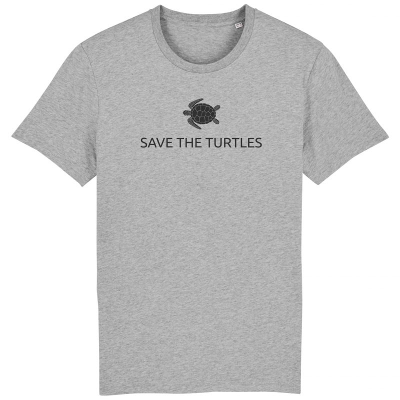Unisex T-Shirt aus Biobaumwolle - "Save the turtles" - heather grey