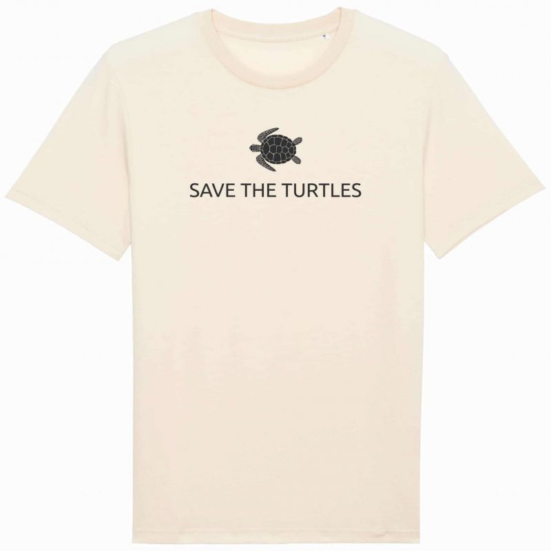 Unisex T-Shirt aus Biobaumwolle - "Save the turtles" - natural