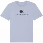 Organic T-Shirt “Save The Turtles” aus Bio Baumwolle in Serene Blue