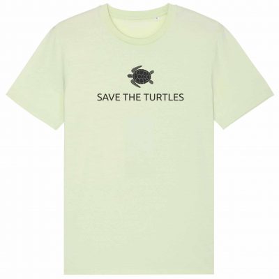 Unisex T-Shirt aus Biobaumwolle - "Save the turtles" - stem green