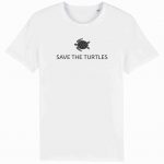 Organic T-Shirt “Save The Turtles” aus Bio Baumwolle in weiß