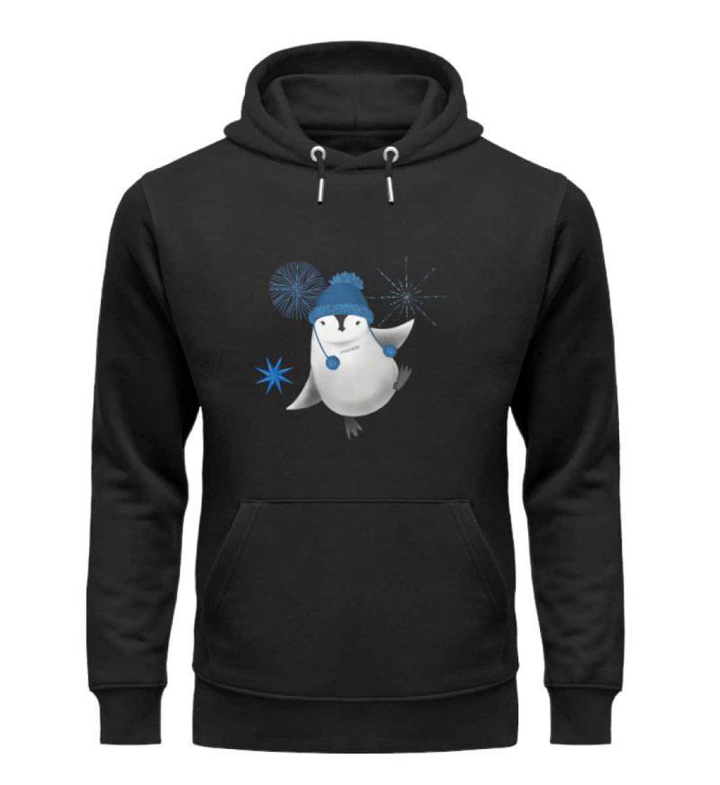 Pinguin Winterfun - Premium Unisex Bio Hoodie - schwarz