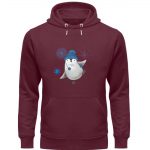 Pinguin Winterfun – Premium Unisex Bio Hoodie – burgundy