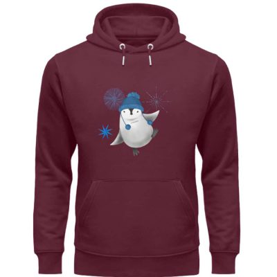 Pinguin Winterfun - Premium Unisex Bio Hoodie - burgundy