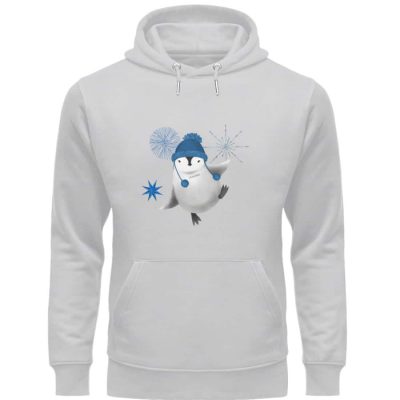 Pinguin Winterfun - Premium Unisex Bio Hoodie - heathergrey