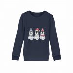 Pinguin Wintertrio – Kinder Bio Sweater – blue