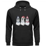 Pinguin Wintertrio – Premium Unisex Bio Hoodie – black