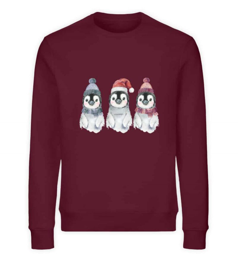 Pinguin Wintertrio - Unisex Bio Sweater - burgundy