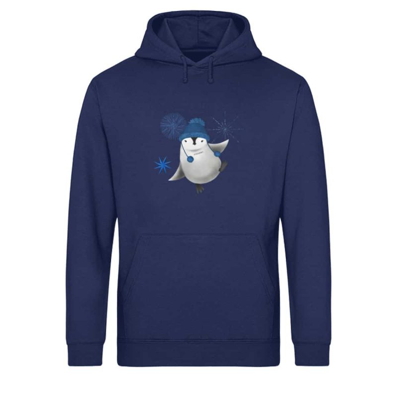 Pinguin Winterfun - Light Unisex Bio Hoodie - blue