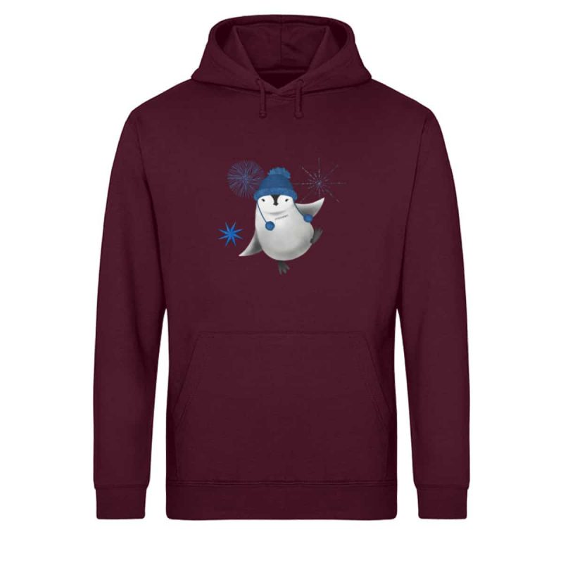 Pinguin Winterfun - Light Unisex Bio Hoodie - burgundy