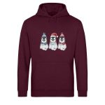 Pinguine Wintertrio – Light Unisex Bio Hoodie – burgundy