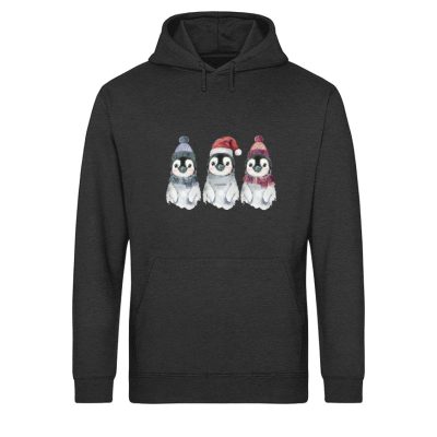 Pinguine Wintertrio - Light Unisex Bio Hoodie - dark heather grey