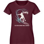 Surfen – Damen Premium Bio T-Shirt – burgundy