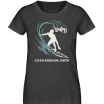 Surfen – Damen Premium Bio T-Shirt – dark heather grey