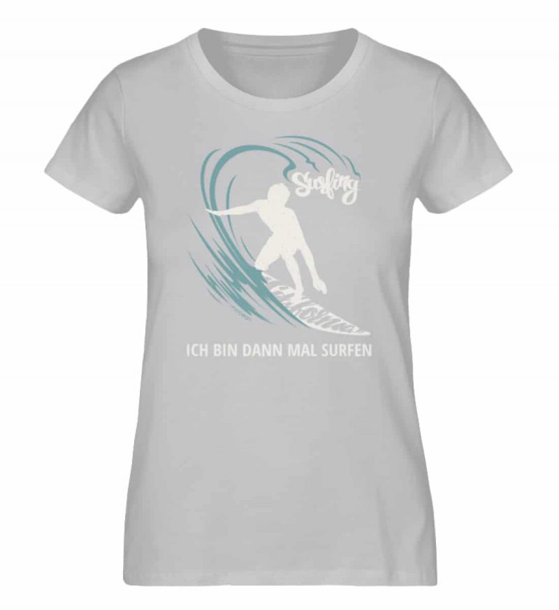 Surfen - Damen Premium Bio T-Shirt - heather grey