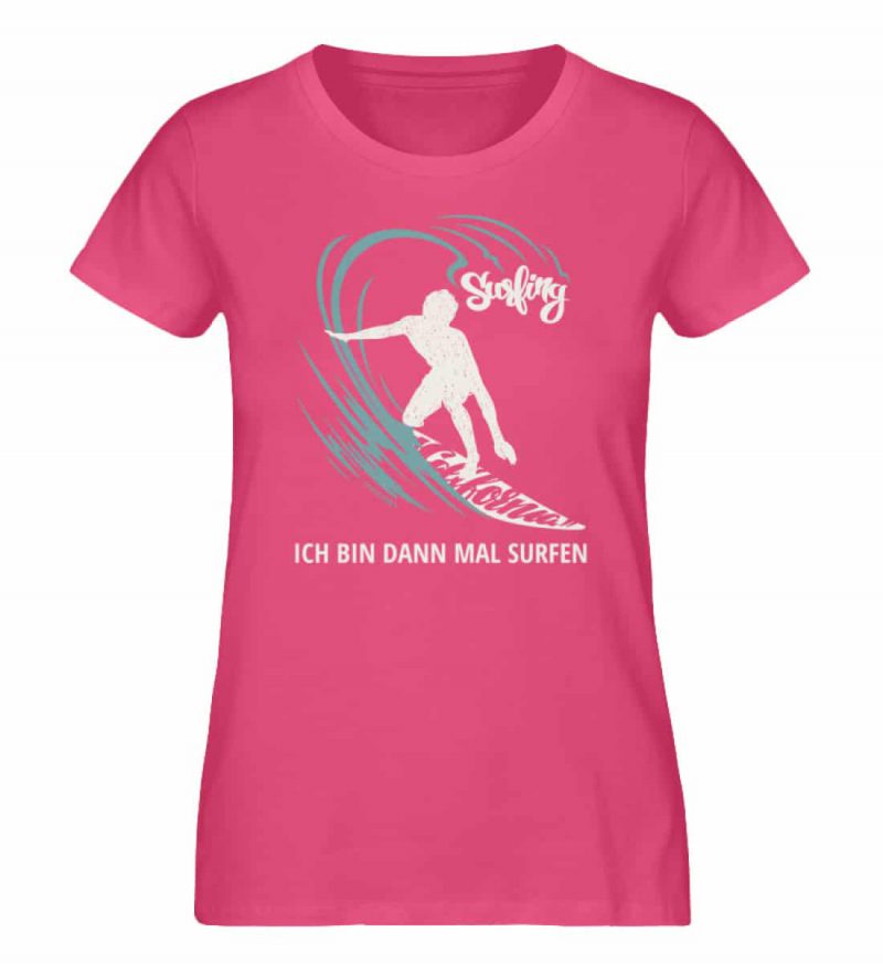 Surfen - Damen Premium Bio T-Shirt - pink punch