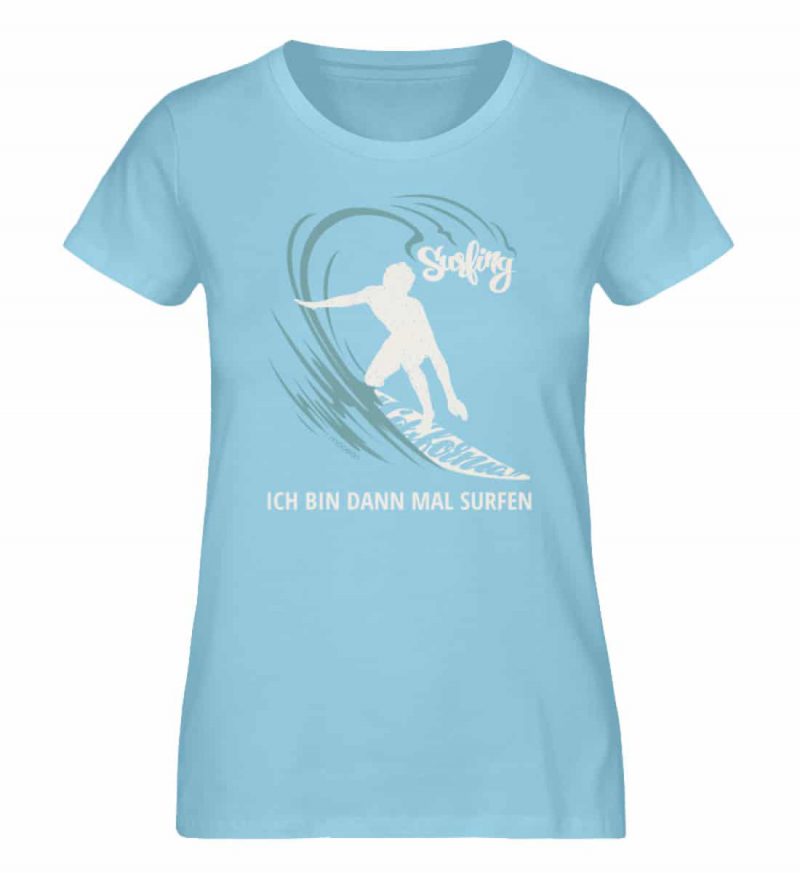 Surfen - Damen Premium Bio T-Shirt - sky blue
