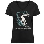 Surfen – Damen Bio V T-Shirt – black
