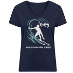 Surfen – Damen Bio V T-Shirt – french navy