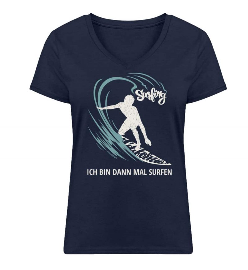 Surfen - Damen Bio V T-Shirt - french navy