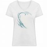 Surfen – Damen Bio V T-Shirt – white