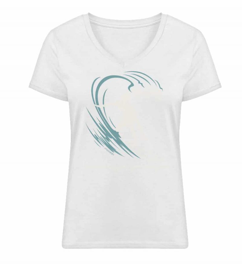 Surfen - Damen Bio V T-Shirt - white