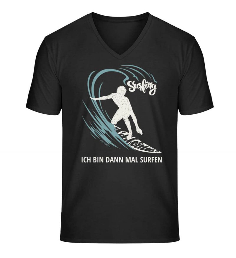 Surfen - Unisex Bio V T-Shirt - black