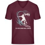 Surfen – Unisex Bio V T-Shirt – burgundy