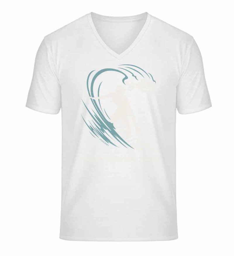 Surfen - Unisex Bio V T-Shirt - white