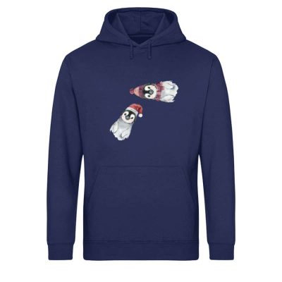 Winter Pinguine - Unisex Bio Light Hoodie - navy blue