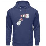 Winter Pinguine – Premium Unisex Bio Hoodie – blue