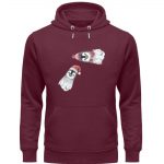 Winter Pinguine – Premium Unisex Bio Hoodie – burgundy