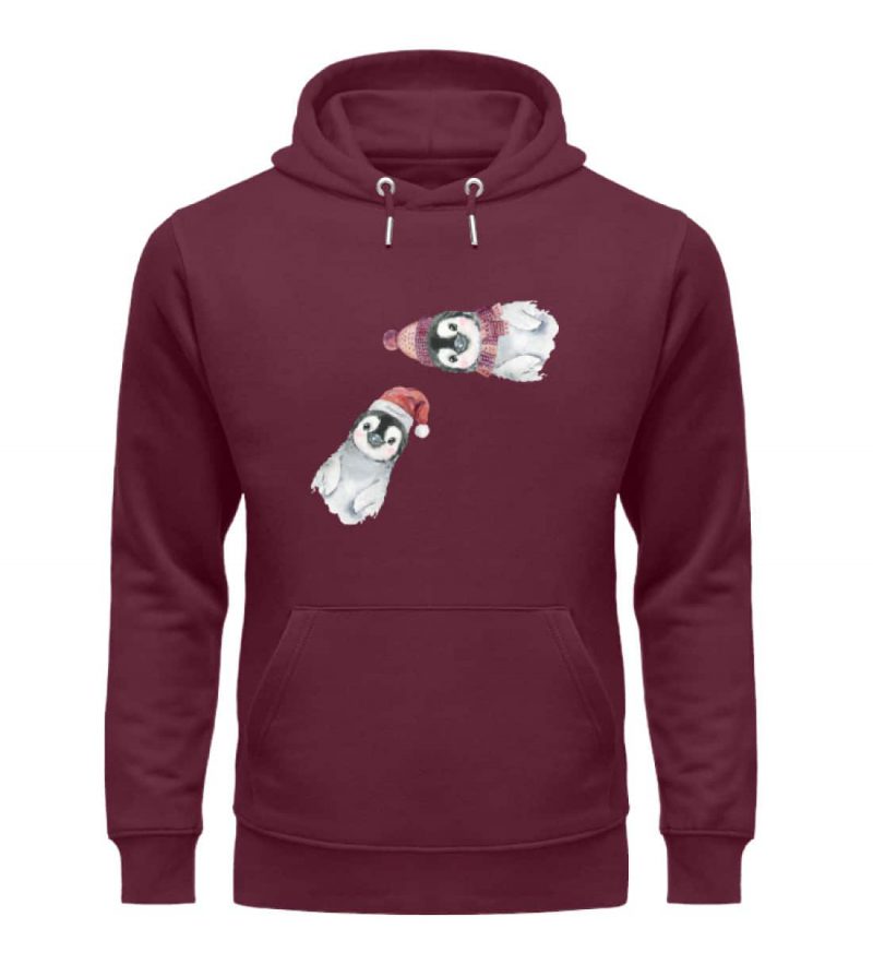 Winter Pinguine - Premium Unisex Bio Hoodie - burgundy