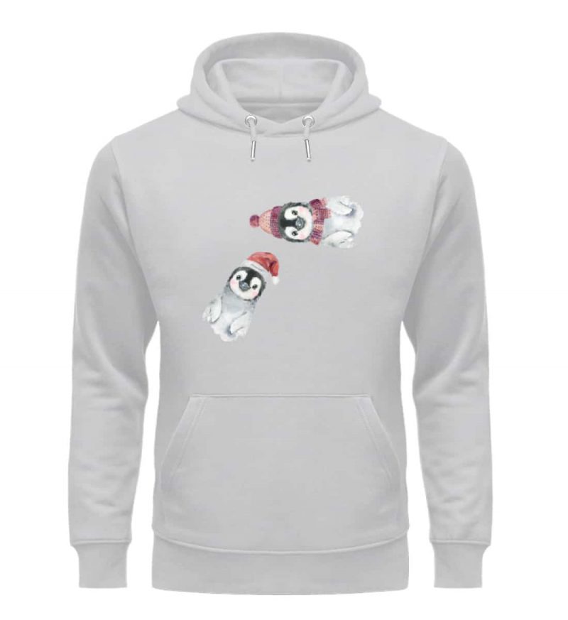 Winter Pinguine - Premium Unisex Bio Hoodie - heathergrey